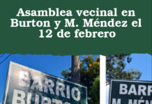 Asamblea vecinal en Burton y M. Méndez el 12 de febrero