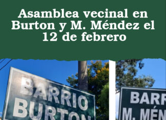 Asamblea vecinal en Burton y M. Méndez el 12 de febrero