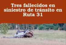 Tres fallecidos en siniestro de tránsito en Ruta 31