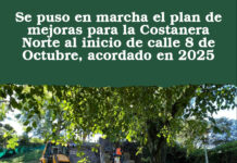 Se puso en marcha el plan de mejoras para la Costanera Norte al inicio de calle 8 de Octubre, acordado en 2025