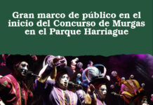 Gran marco de público en el inicio del Concurso de Murgas en el Parque Harriague