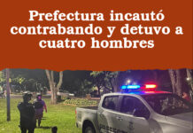 Prefectura incautó contrabando y detuvo a cuatro hombres