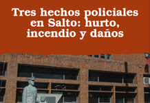 Tres hechos policiales en Salto: hurto, incendio y daños