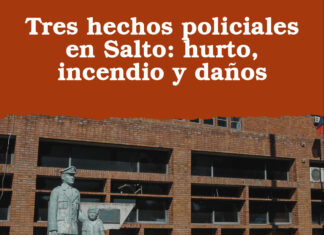 Tres hechos policiales en Salto: hurto, incendio y daños