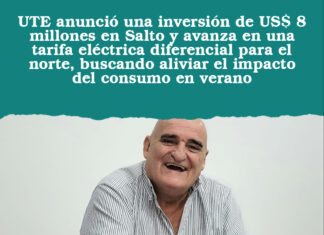 UTE anunció una inversión de US$ 8 millones en Salto y avanza en una tarifa eléctrica diferencial para el norte, buscando aliviar el impacto del consumo en verano