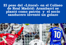 El peso del «Litoral» en el Coliseo de Real Madrid: Arambarri se plantó como patrón y el socio sanducero inventó un golazo