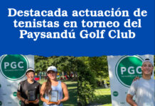 Destacada actuación de tenistas en torneo del Paysandú Golf Club