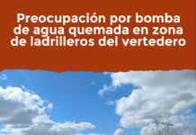 Preocupación por bomba de agua quemada en zona de ladrilleros del vertedero