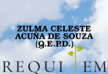 ZULMA CELESTE ACUÑA DE SOUZA (Q.E.P.D.)