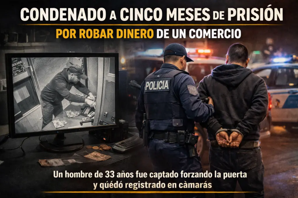 Robó dinero de un comercio y fue condenado a prisión