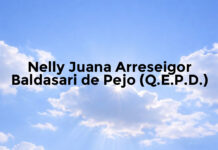 Nelly Juana Arreseigor Baldasari de Pejo (Q.E.P.D.)