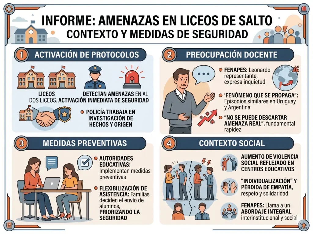 Amenazas en liceos de Salto generan alerta policial!