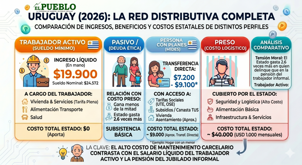 Paradoja Económica Uruguay 2026: Salarios, Jubilados y Cárceles.