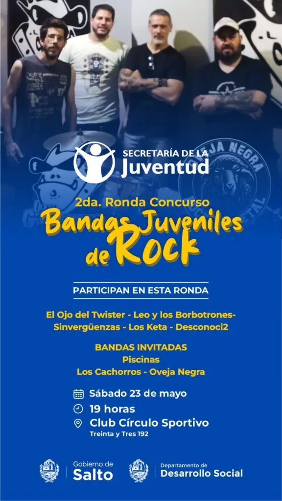 Bandas Juveniles de Rock tendrán nueva ronda en Salto
