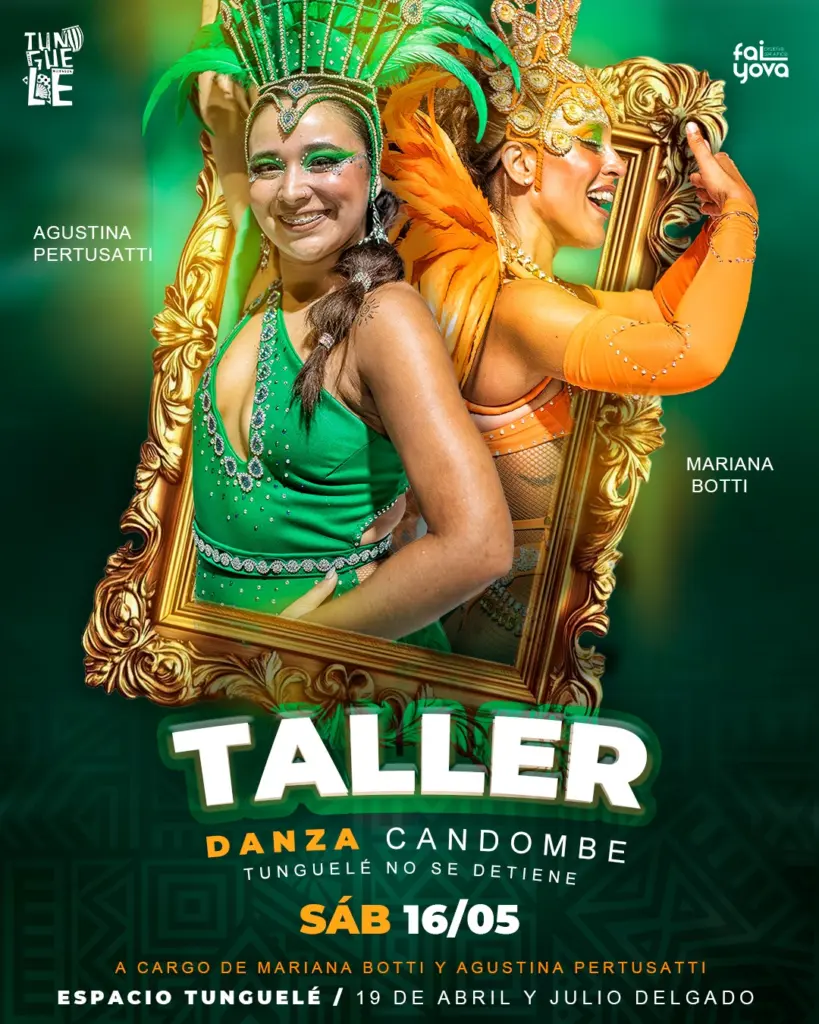 Taller de danza candombe este sábado en Espacio Tunguelé
