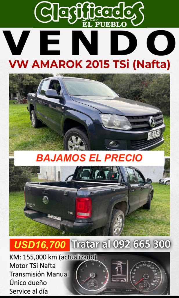 Vendo VW Amarok 2015 - USD16700 - 155000kms - Contacto: 092665300