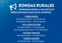 ASSE Salto informó las rondas rurales del 15 al 19 de junio