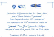 Salto recuerda el natalicio de Artigas