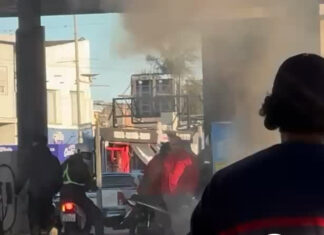 Se incendió una camioneta cerca de una estación de servicio en Salto