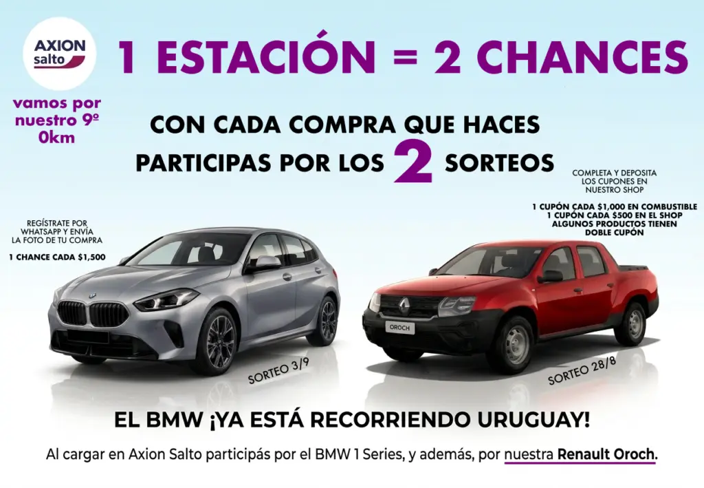 1 ESTACIÓN = 2 CHANCESCon cada compra participas por los dos sorteos.