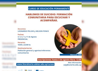 Salto abre curso comunitario sobre prevención del suicidio