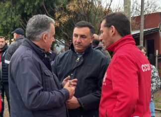 Orsi recorrió junto a Albisu las zonas afectadas por el temporal en Salto