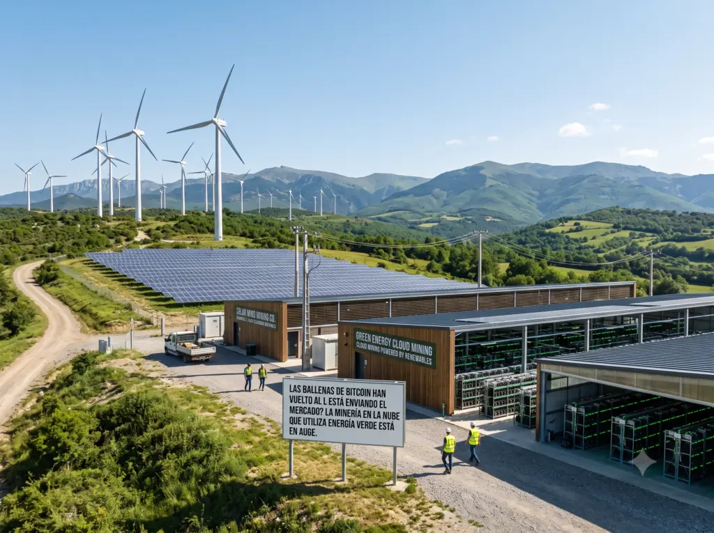 Data Center de CloudMining usando energías renovables / Imagen creada usando Gemini AI