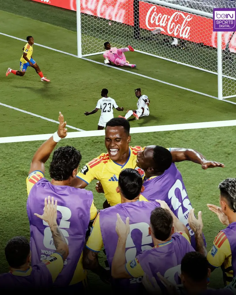 Gol de John Arias(14`) que pone el 1 a 0 definitivo para Colombia / Foto: ESbeINSPORTS