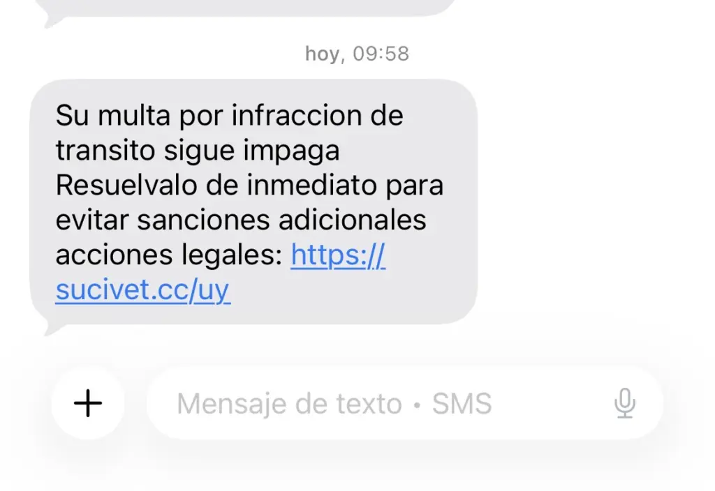SMS recibido por nuestra redacción el día de hoy, sábado 4 de Julio de 2026.