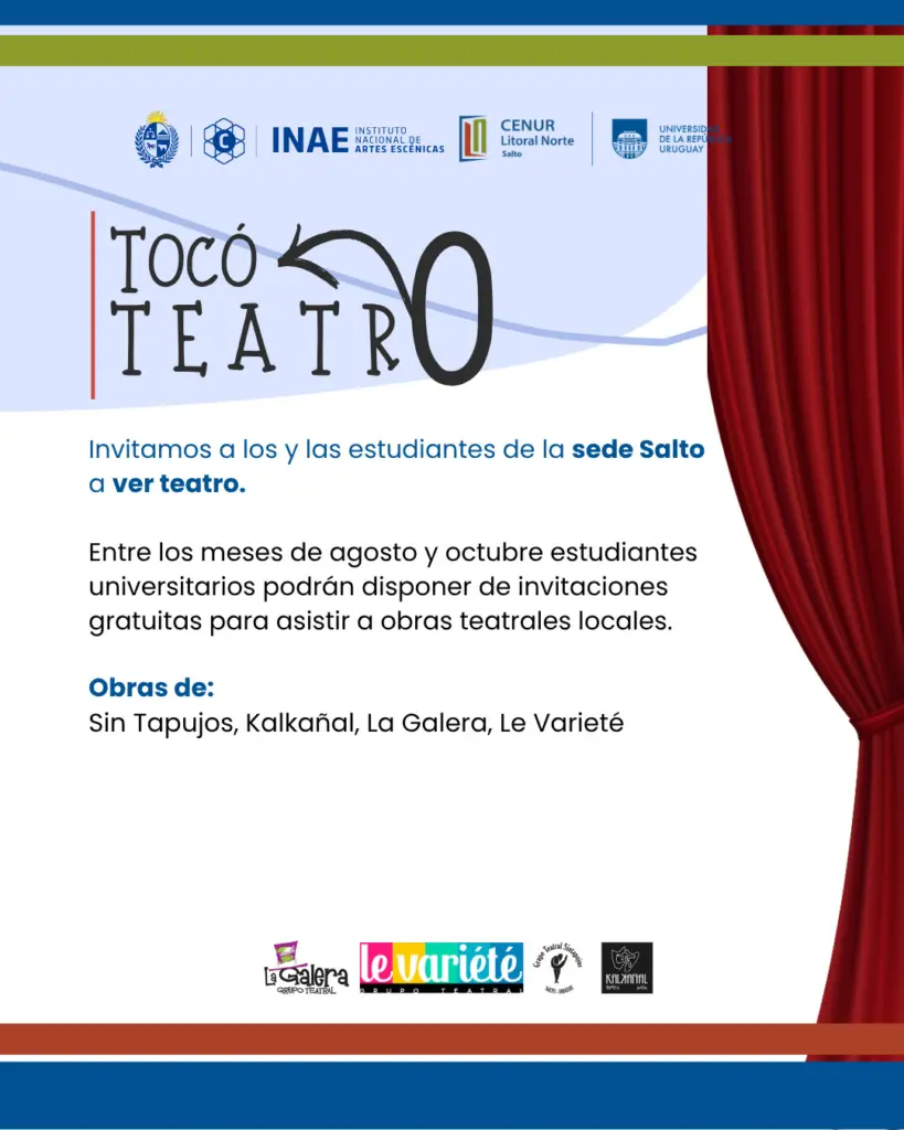 Udelar Salto lanza Tocó Teatro y anuncia nuevos cursos