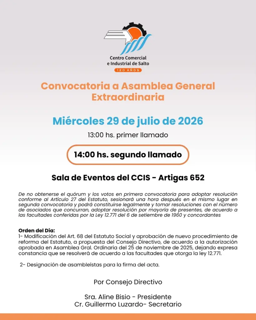 Centro Comercial de Salto presentó su agenda empresarial